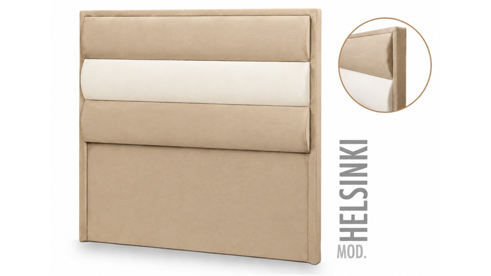 Tête de lit HELSINKI capitonnée - tissu et cuir PU