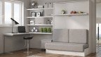 Lit escamotable vertical BIDART avec canapé intégré - design contemporain