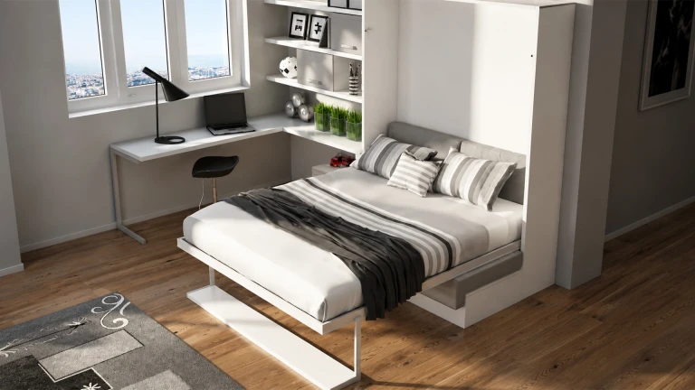 Lit escamotable vertical BIDART avec canapé intégré - design contemporain
