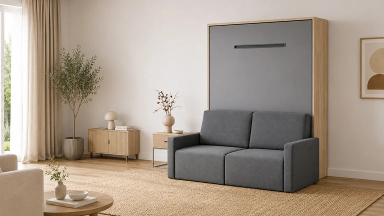 Lit vertical escamotable avec canapé | Boconfort