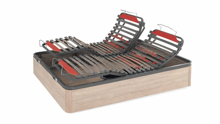 Lit relaxation en bois avec articulation motorisée pour un meilleur repos.