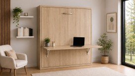 Lit escamotable vertical avec bureau rétractable LOZÈRE