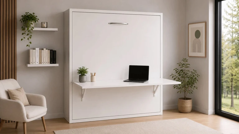Lit escamotable vertical avec bureau rétractable | Boconfort