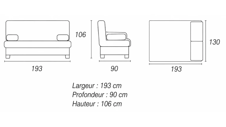 Le canapé se transforme en un clin d'œil en un lit de 140x190 cm.
