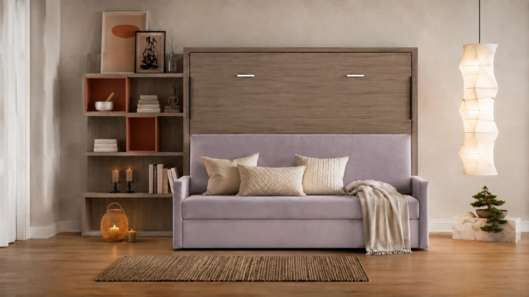 lit escamotable horizontal avec canapé