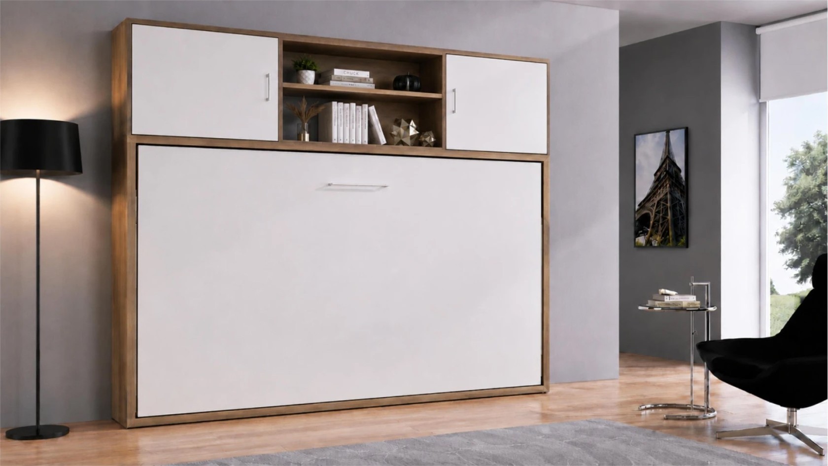 lit horizontal escamotable avec rangement