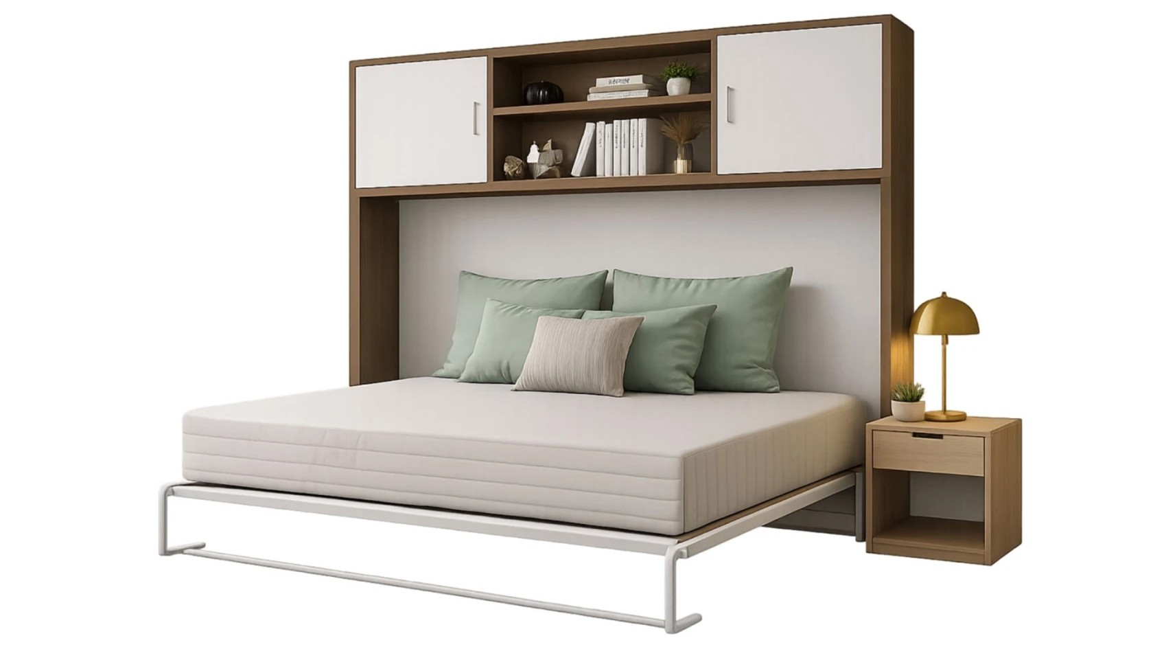 Lit escamotable horizontal avec surmeuble 2 portes | Boconfort