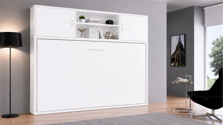 Lit escamotable horizontal avec surmeuble 2 portes | Boconfort