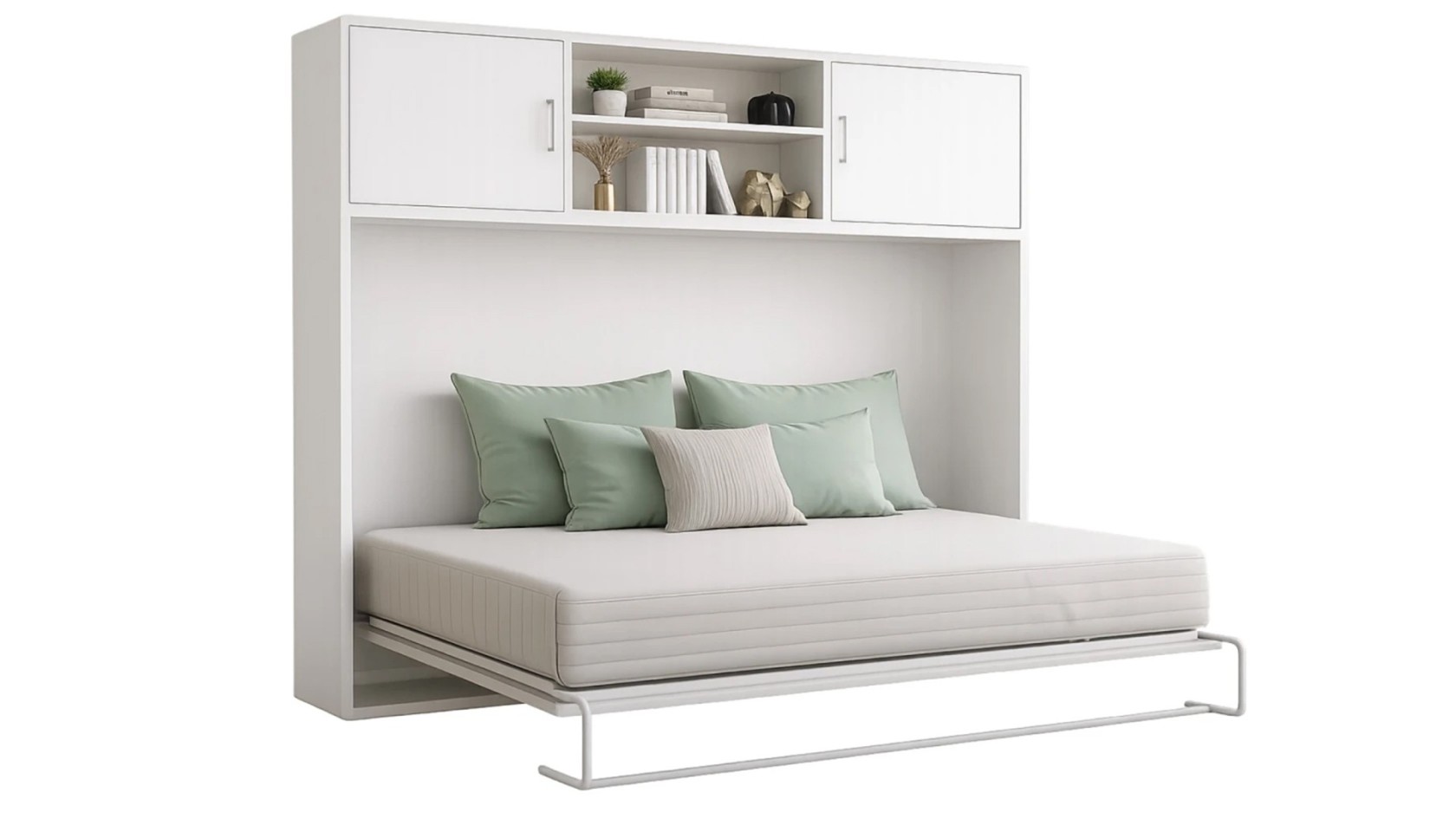 Lit escamotable horizontal avec surmeuble 2 portes | Boconfort