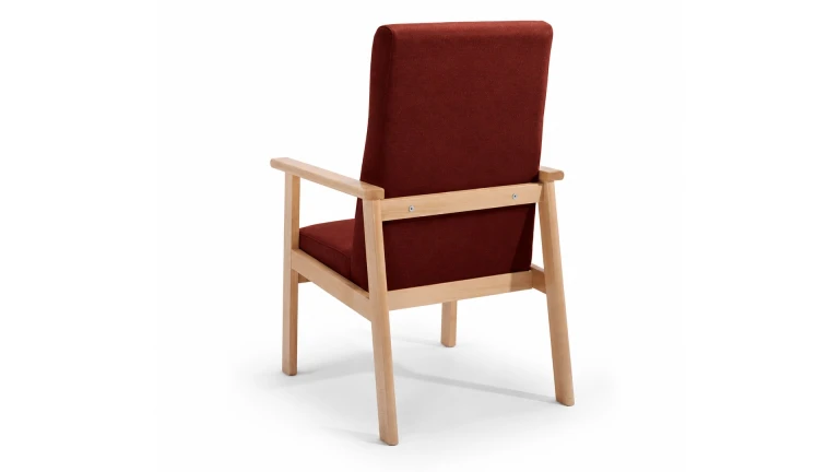 Chaise senior en bois et éco-cuir ignifuge et hygiénique