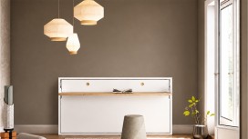 Lit escamotable horizontal avec bureau intégré fonctionnel